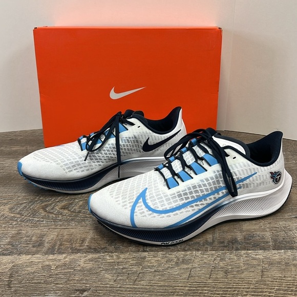 Nike Zoom Pegasus 37 Titans Running Shoes CZ5465-100 Men’s Size 10 Women’s 11.5 - Picture 4 of 16